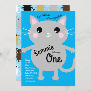 Cat Birthday Party Invitation