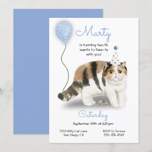 Cat Birthday Party Invitation