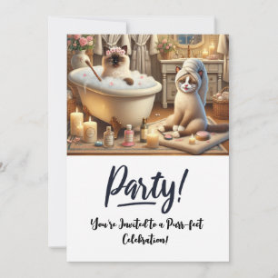 Cat Birthday Party Invitation card