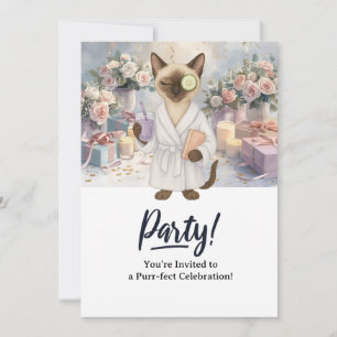 Cat Birthday Party Invitation card