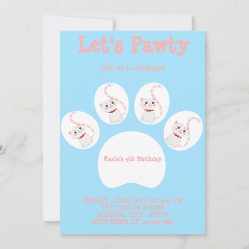  Cat Birthday Party Invitations