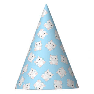 Cat Birthday Party Kitty Blue Party Hat