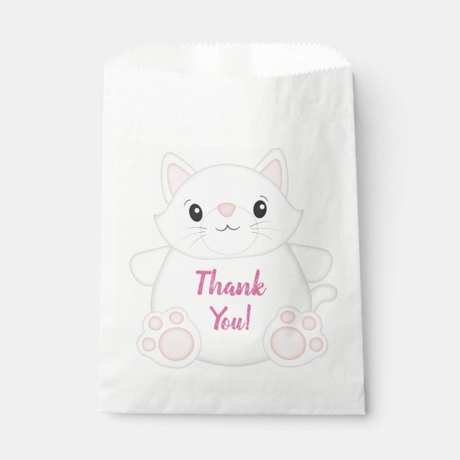 Cat Birthday Party Kitty Pink Favor Bag (Front)