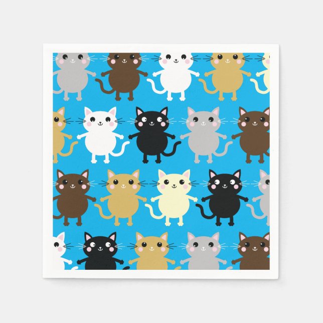 Cat Birthday Party Napkins (Front)