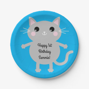 Cat Birthday Party Paper Plates