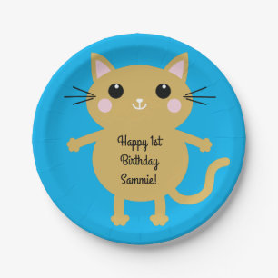 Cat Birthday Party Paper Plates