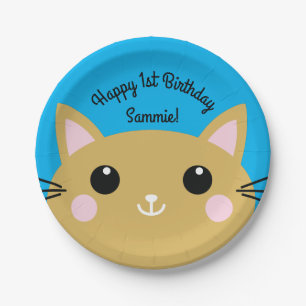 Cat Birthday Party Paper Plates