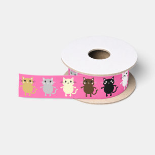 Cat Birthday Party Satin Ribbon