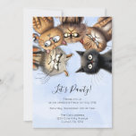 Cat Birthday Pawty Cute Personalized Invitation<br><div class="desc">Kitty Cat birthday party (pawty) invitation from Ricaso - Cute cartoon funny cat themed invite - a perfect way to celebrate your furry family member with their friends and your friends and family</div>