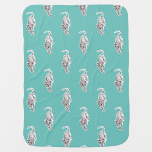 Cat Black and White Kitty Drawing Baby Blanket
