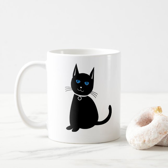 Cat Black Cat  Coffee Mug (With Donut)