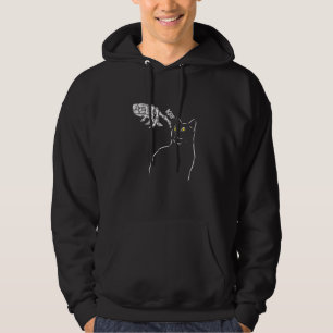 Cat Black  Skeleton Hand Boop  Halloween Hoodie