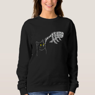 Cat Black  Skeleton Hand Boop  Halloween Sweatshirt