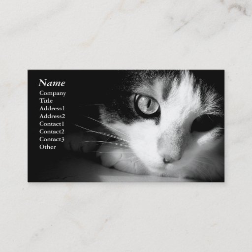 Customizable Cat black&amp;white - Business cards