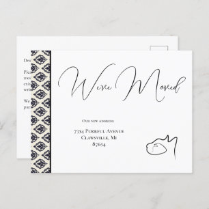 Cat Black & White We’ve Moved, Change of Address Postcard