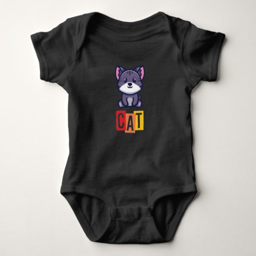 Cat blk baby bodysuit
