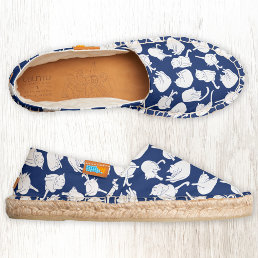 Cat Blue and White Espadrilles