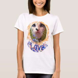 Cat Blue Eyes Love Forget-me-not Cute T-Shirt