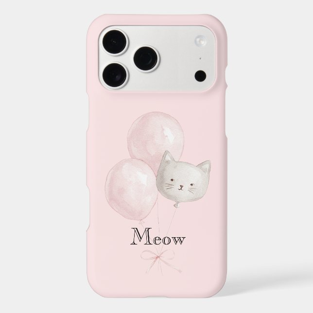 Cat Blush Pink Balloons   Case-Mate iPhone Case (Back)