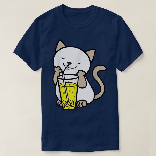Cat Boba Tea Bubble Tea Anime Japanese Neko Anime  T-Shirt (Design Front)