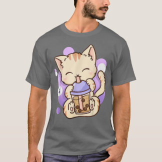 Cat Boba Tea Bubble Tea Anime Kawaii Neko Gift Gir T-Shirt