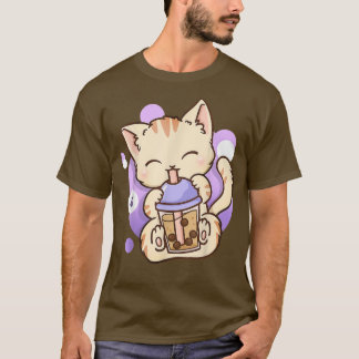 Cat Boba Tea Bubble Tea Anime Kawaii Neko Gift Gir T-Shirt