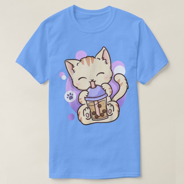 Cat Boba Tea Bubble Tea Anime Kawaii Neko Gifts Gi T-Shirt (Design Front)