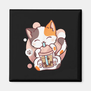Cat Boba Tea Bubble Tea Anime Kawaii Neko  Magnet