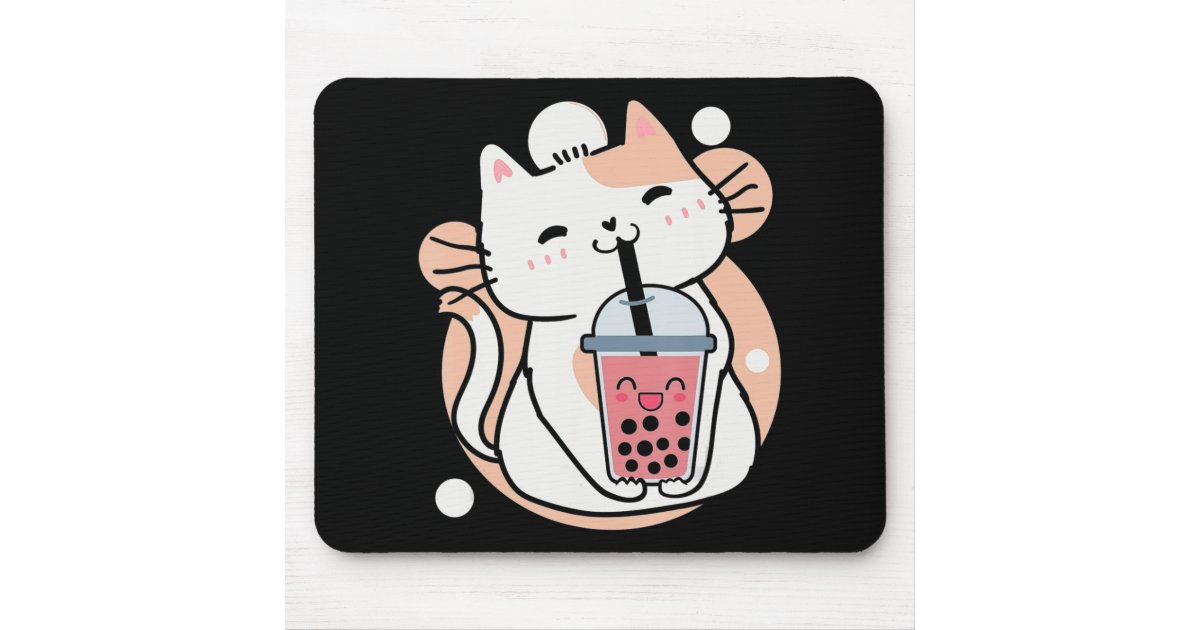 Kawaii Japanese Anime Cat Bubble Tea - Neko Kitty Drawing by DNT, foto  kawaii de anime 