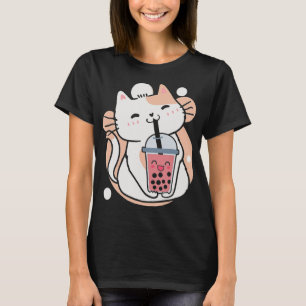 Cat Boba Tea Bubble Tea Anime Kawaii Neko Milktea T-Shirt