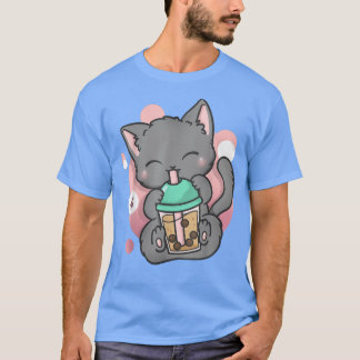 Cat Boba Tea Bubble Tea Anime Kawaii Neko  T-Shirt