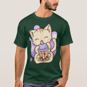 Cat Boba Tea Bubble Tea Anime Kawaii Neko  T-Shirt