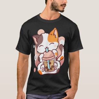 Cat Boba Tea Bubble Tea Anime Kawaii Neko  T-Shirt