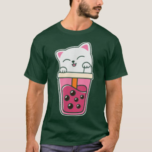 Cat Boba Tea Bubble Tea Anime Kawaii Neko  T-Shirt