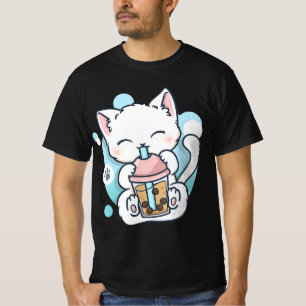 Cat Boba Tea Bubble Tea Kawaii Anime Japanese Neko T-Shirt