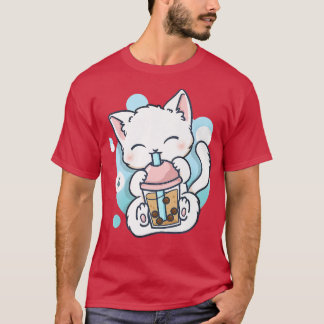 Cat Boba Tea Bubble Tea Kawaii Anime Japanese Neko T-Shirt