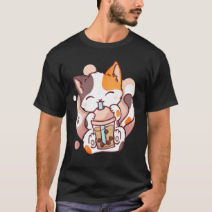 Cat Boba Tea Bubble Tea Neko T-Shirt