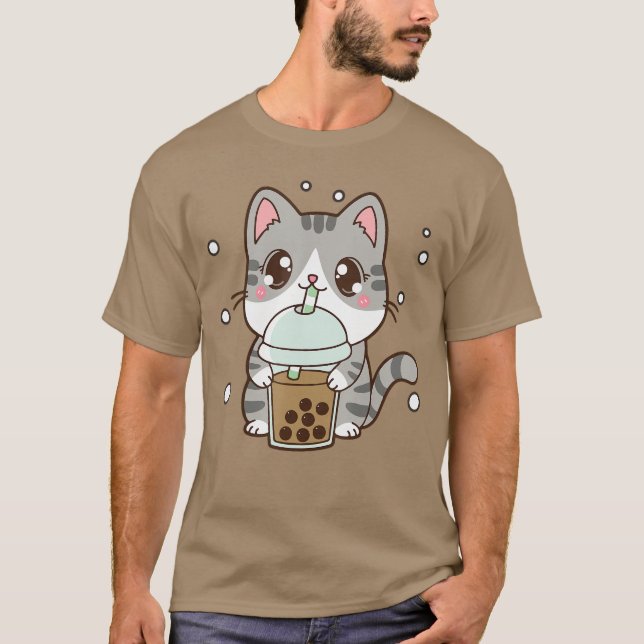 Cat Bobaea Cat Womeneen Girl Japanese Anime Cute b T-Shirt (Front)