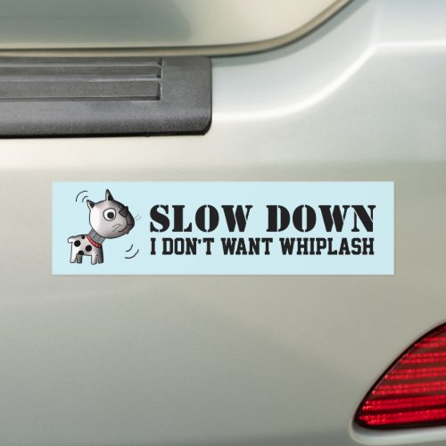 Cat Bobblehead Whiplash Warning Funny Bumper Sticker