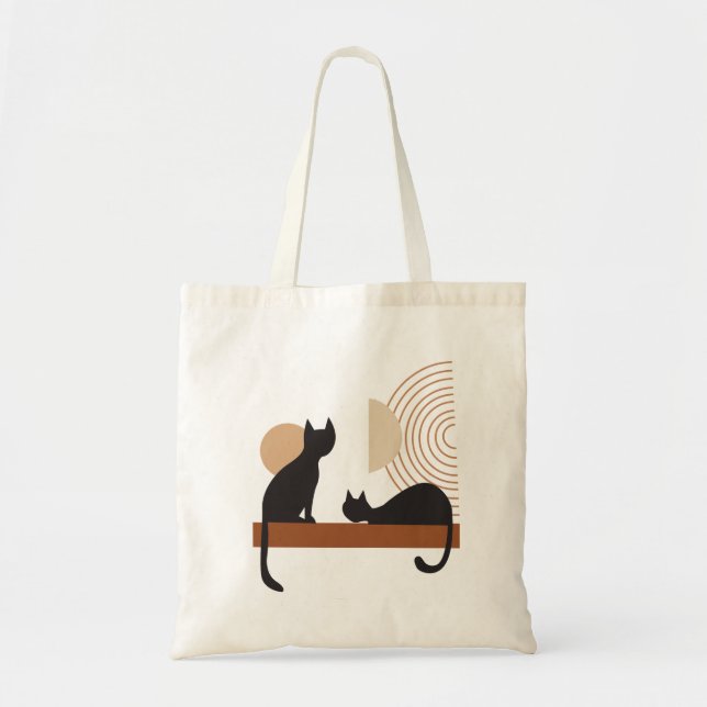 Cat boho art tote bag (Front)