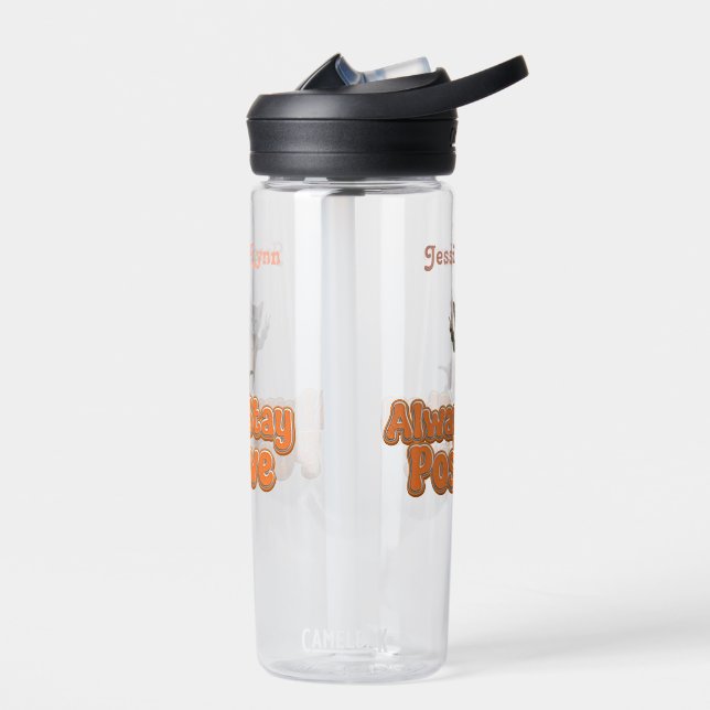 Cat Boho Hippie custom personalized Hippie  Water Bottle (Left)