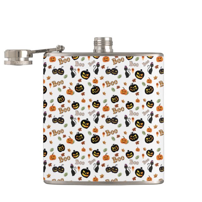 Cat Boo Halloween Flask (Opened)