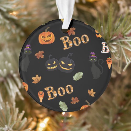 Cat Boo Halloween Ornament