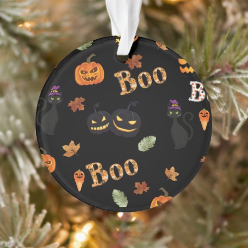 Cat Boo Halloween Ornament