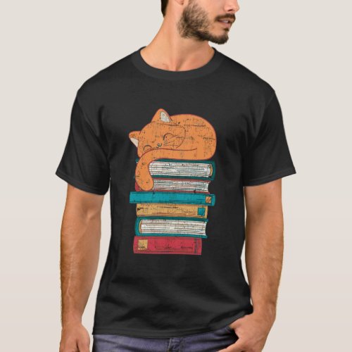 Cat Book Reading T_Shirt