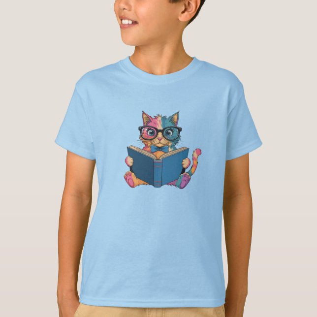 Cat Book T-Shirt (Front)