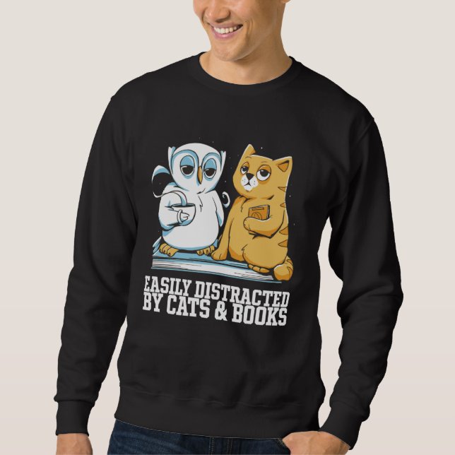 Cat books  Cat bookworm  Cat book Sweatshirt (Front)