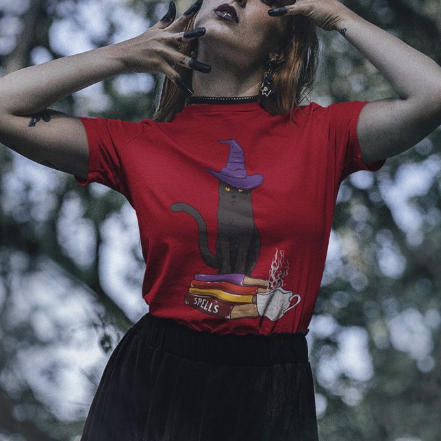 Cat Books Potion and Spells Halloween Personalized T-Shirt (Creator Uploaded)