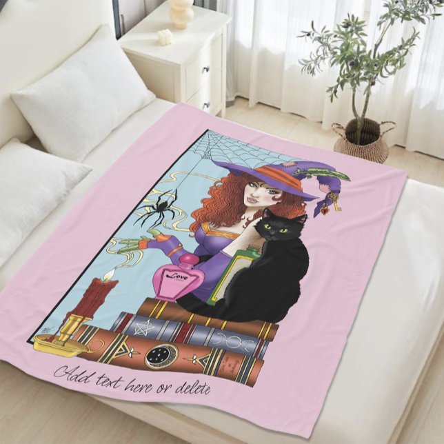 Cat Books Witch Potions Fleece Blanket (Creator Uploaded)