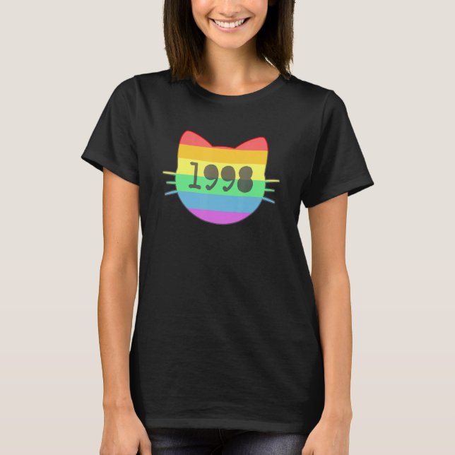 Cat Born In Year 1998 24 Years Old Birthday Cat Mo T-Shirt (Front)